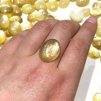 1pc Gold Lepidolite Oval Shape Gemstones Crystals and Stones Healing Natural Stone Crystal DIY Reiki Home Decor Minerals Quartz