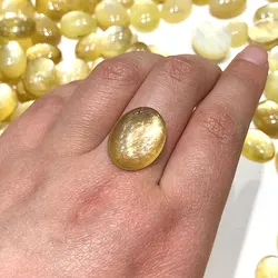 1pc Gold Lepidolite Oval Shape Gemstones Crystals and Stones Healing Natural Stone Crystal DIY Reiki Home Decor Minerals Quartz