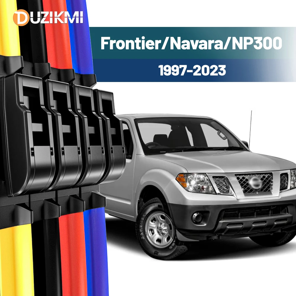 

For Nissanier Navara NP300 D22 D40 D23 D41 1997-2023 2013 2014 2015 2016 2pcs Front Windshield Windscreen Wiper Blades Red Blue