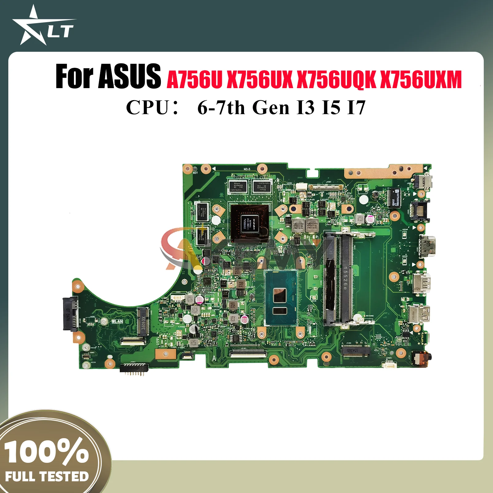 

X756UX Материнская плата для ноутбука ASUS X756UQ X756UJ X756UR A756U X756UV X756UXM X756UQK X756U X756UAK X756UA Материнская плата I3 I5 I7 CPU