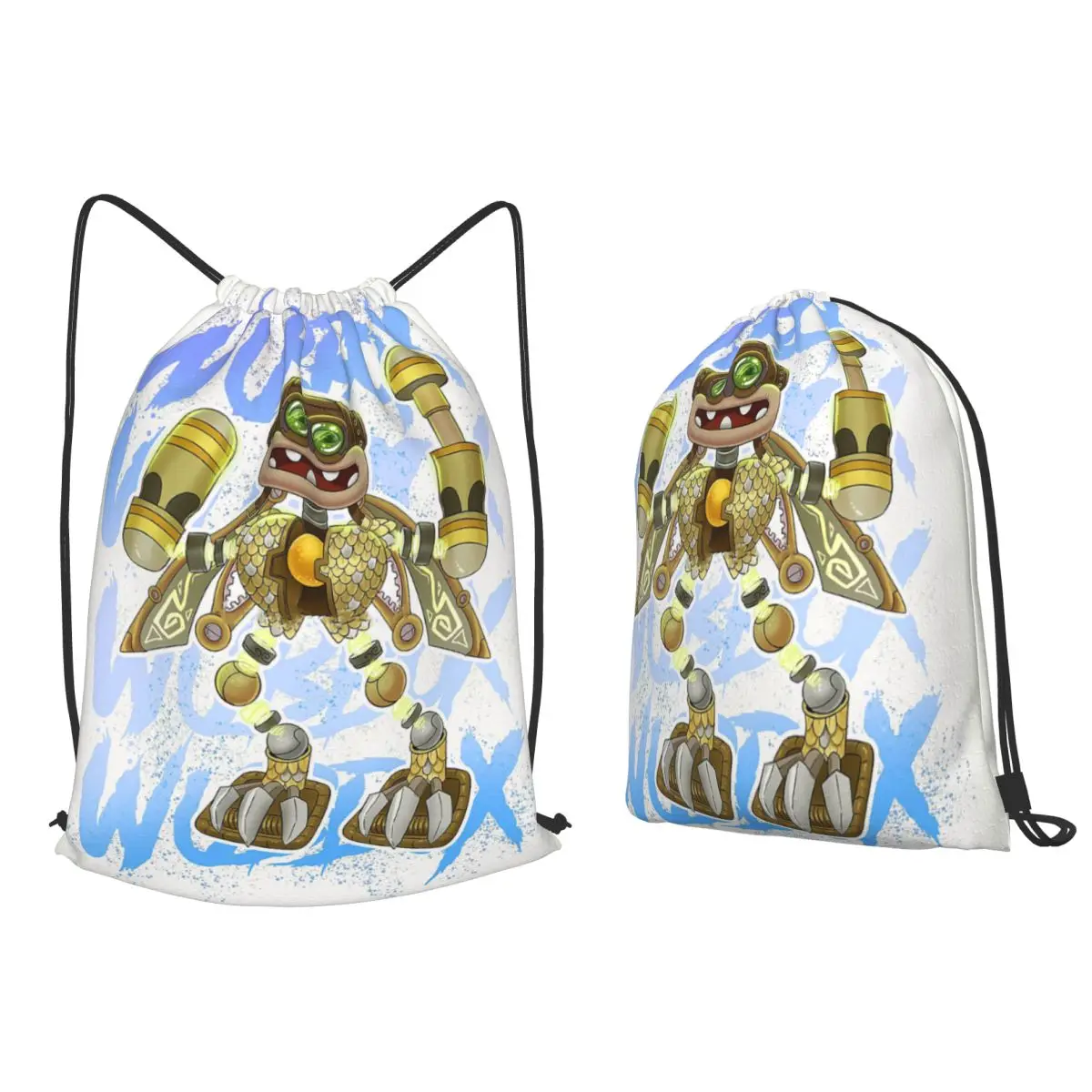 Wubbox My Singing Monsters Backpacks Portable Drawstring Bundle Pocket Sundries Bag Book Bags for Travel School
