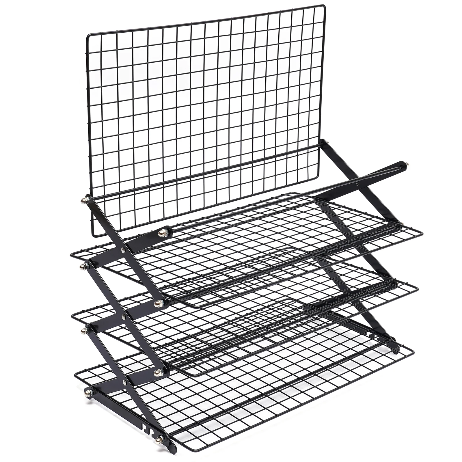 4-Tier Collapsible Cooling Rack Adjustable 3 Setting Design Stackable Cooling US