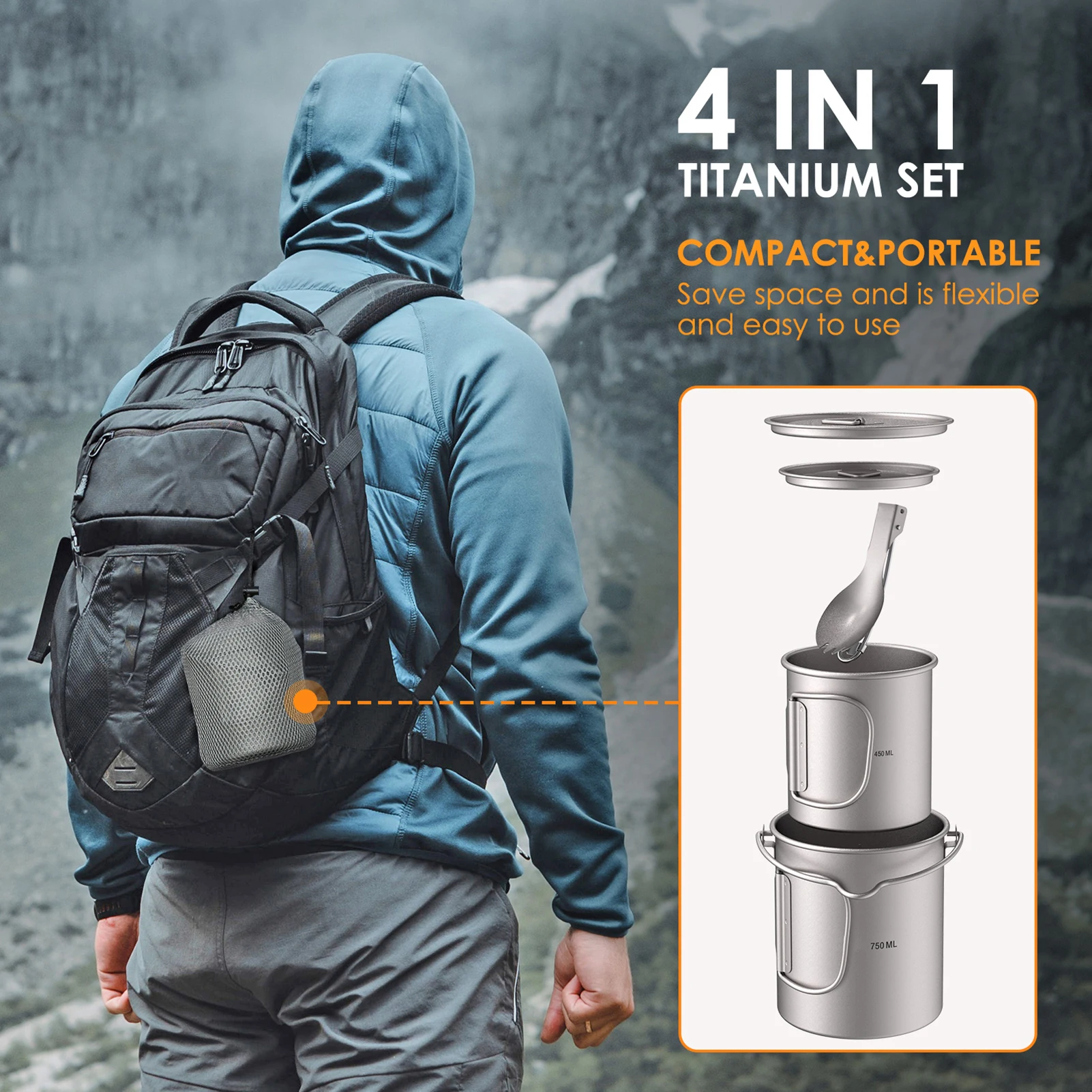 Ultralichte 750ml titanium pot - Camping Cooking Cup recensie en prijs