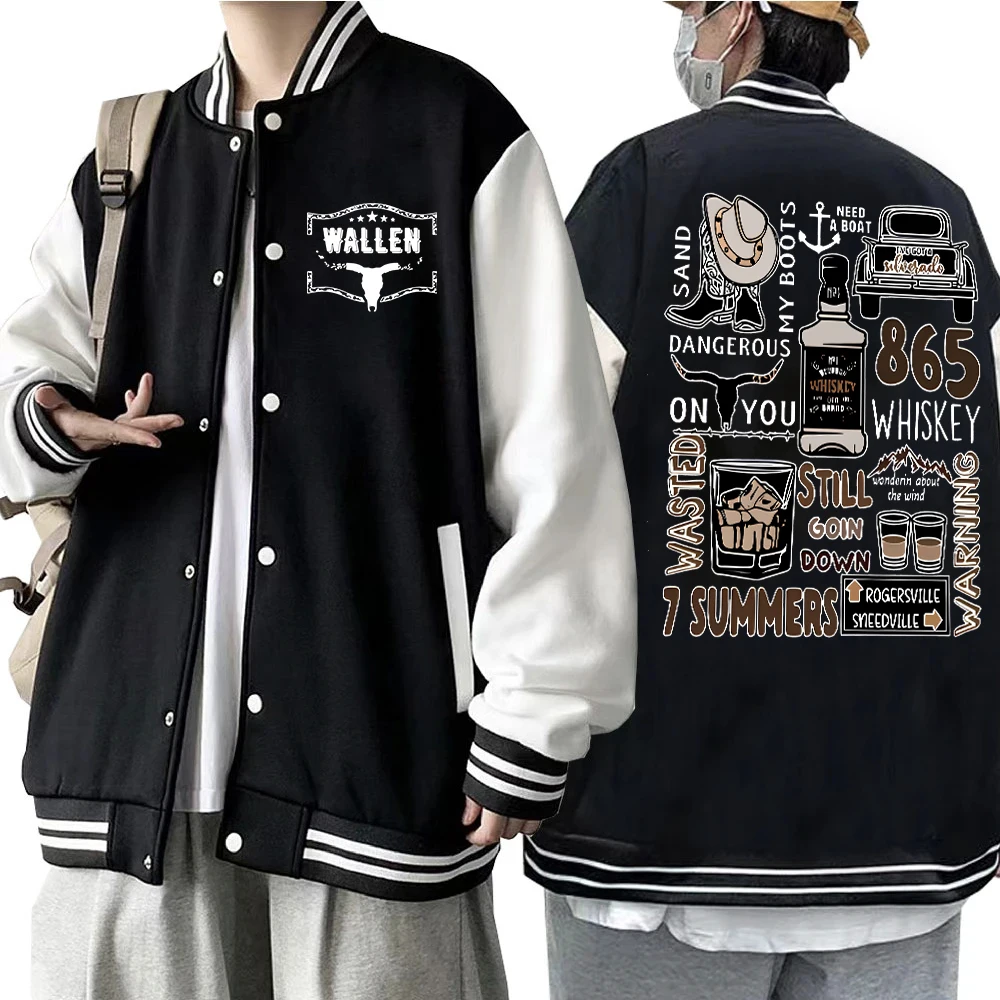 Morgan Wallen Western Country Music Hoodie Baseball Uniform Jackets Men Women Hip Hop Music Merch Fashion Coats Streetwear Tops