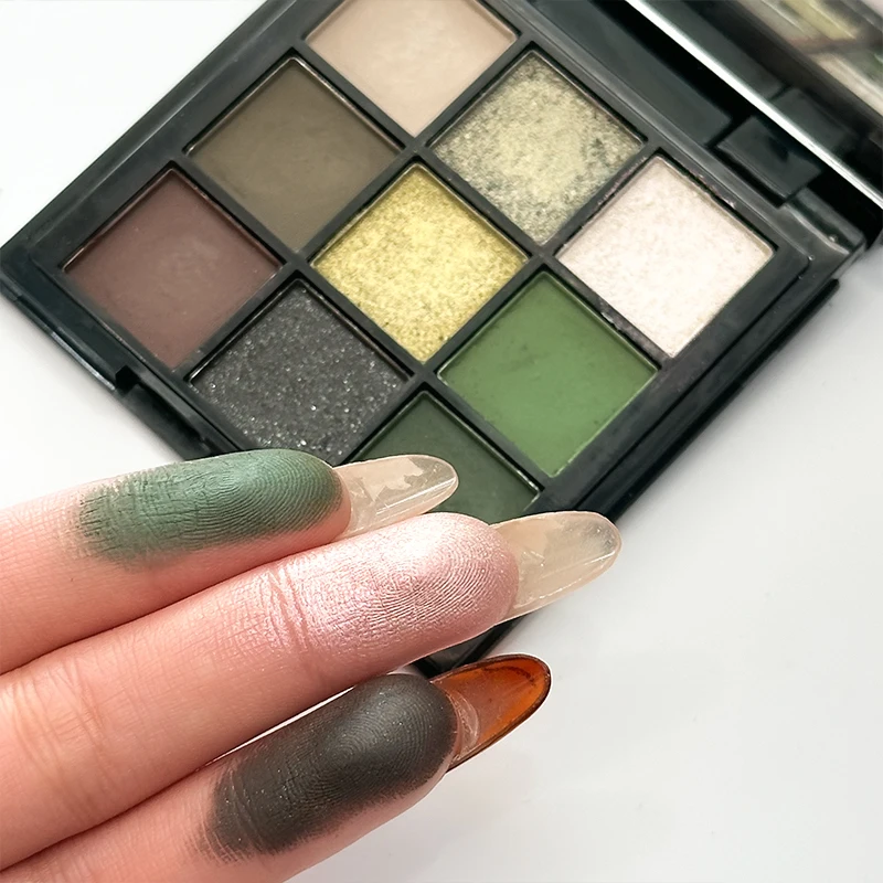 9 Color Dark Green Eyeshadow Palette Matte Shimmer Army Forest Makeup Pigmented Long Lasting Professional 9 Colores Coemstics