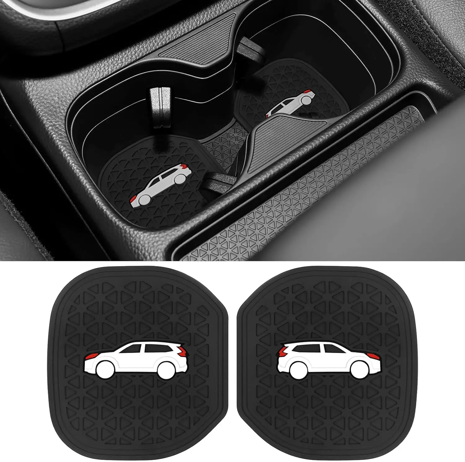 

2PCS Cup Holder Coaster for Honda CRV 2023 - 2026 Accessories,Silicone Cup Inserts Interior Mats (White)