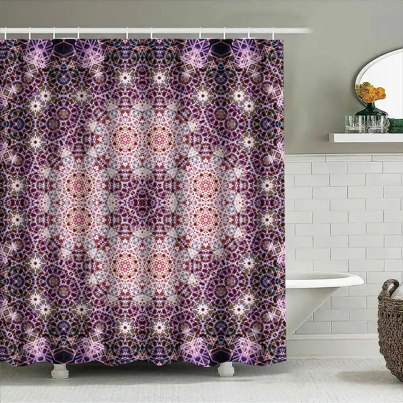 

Яркий коврик для ванной Фиолетовый звездный ночной узор Водонепроницаемая занавеска для душа для украшения ванной комнаты Красный Белый Черный Розовый Цветочный Манда