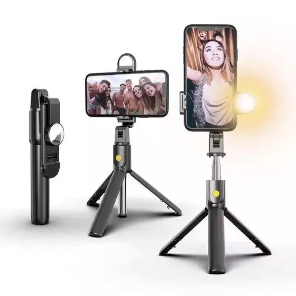 6 In 1 Wireless Bluetooth Selfie Stick Tripod Mobile Phone Self-timer Beauty Fill Light Short Video Live Desktop Tripod Lengthen