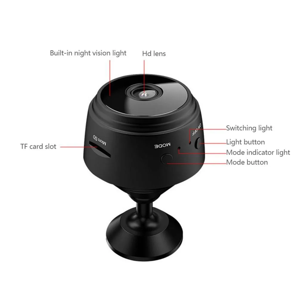 1Pc Security Monitoring Camera WiFi Mini Camera Wireless Video Recorder Smart Intelligent Home Supplies