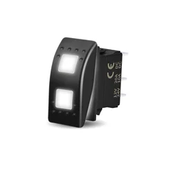 12V-24V White Led DPDT Rocker Switch 3 Position ON OFF ON / ON ON OFF / (ON) OFF (ON) for ATV UTV Polaris RZR Can-Am Marine Boat