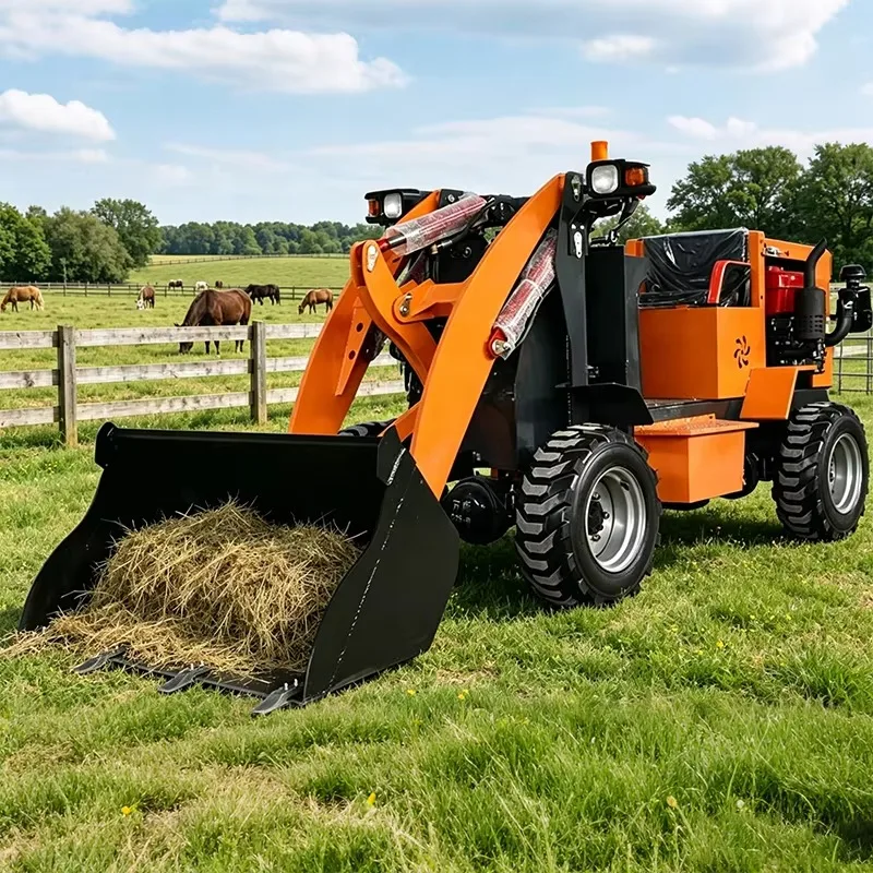 2026 Mini Loader Mini Wheel Loader Compact Footprint, Easy to Operate; Suitable for Use on Farms and Ranches.