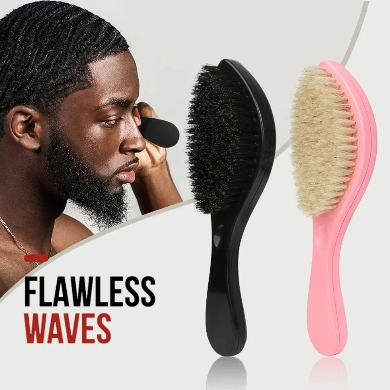 Wood/Plastic Optional Hair Brush Boar Bristle For Men's Beard Shaving Comb Wave Hairbrush Soft Boar Bristles Handle Hair Brush