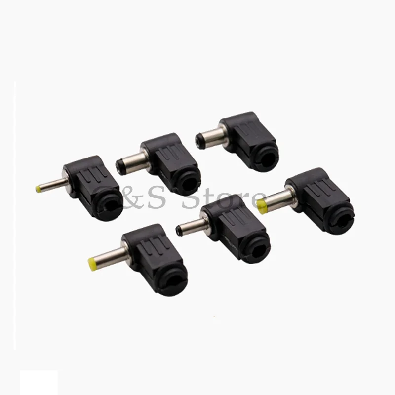 Adapter wtyczki męskiej zasilania prądem stałym 90 stopni męski 5,5x2,1 mm 5,5x2,5 mm 4,8x1,7 mm 4,0x1,7 mm 3,5x1,3 mm 2,5x0,7 mm 2,0x0,6 mm