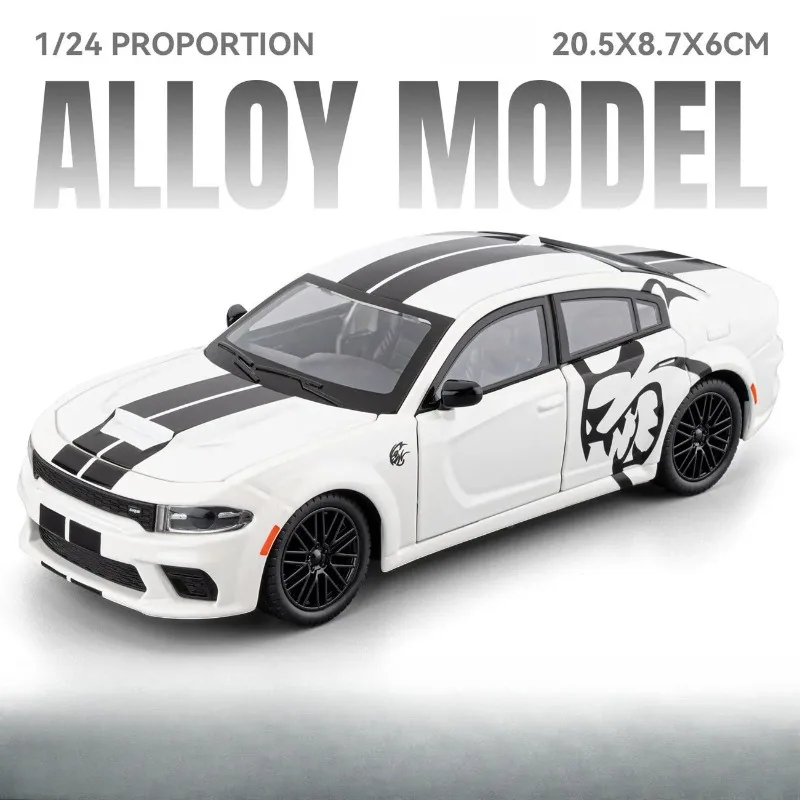 1:24 scale alloy sedan model charger srt replica with sound effect pull back doors open practical gift for hobby collection