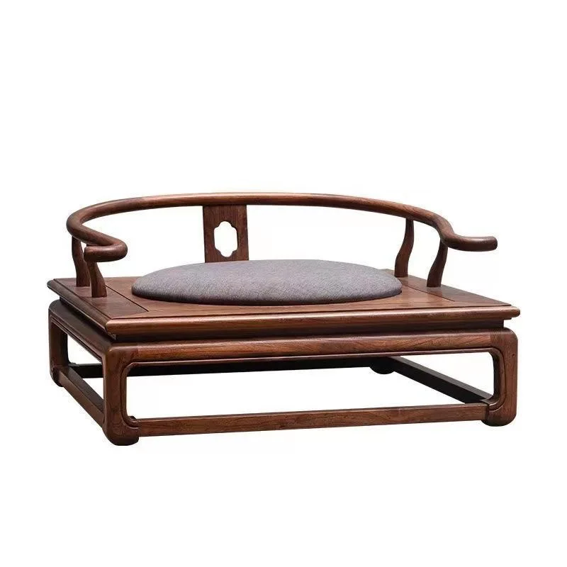 

New Chinese style Zen chair North old elm solid wood armchair Single chair Cross-legged meditation Zen stool Zen meditation