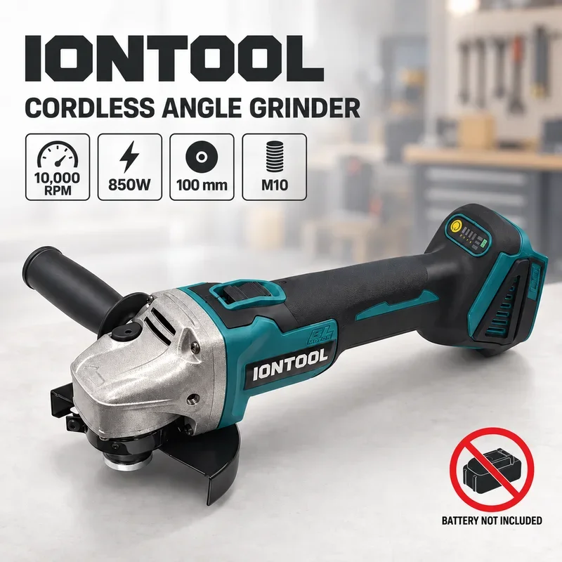 IONTOOL Portable Cordless Angle Grinder For Bathroom Faucet Grinding and Shower Door Frame Trimming and Tile Corner Sanding