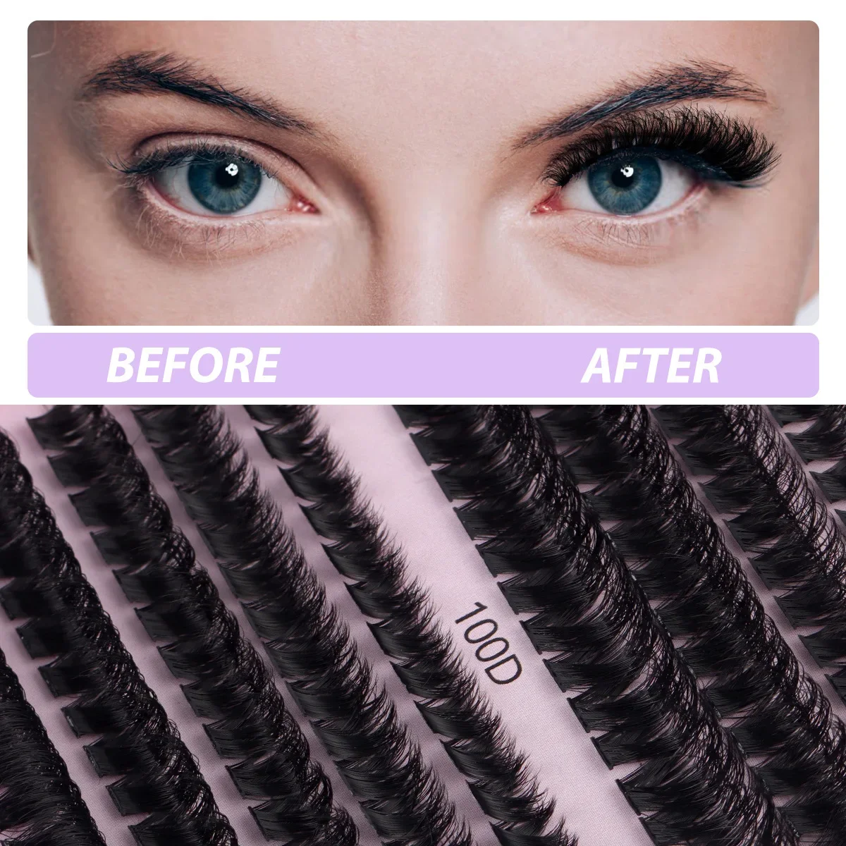 Fashion Cross-border DIY Single-cluster False Eyelashes with Tool Set D-song Mixed Single-cluster False Eyelashes Hair Cover