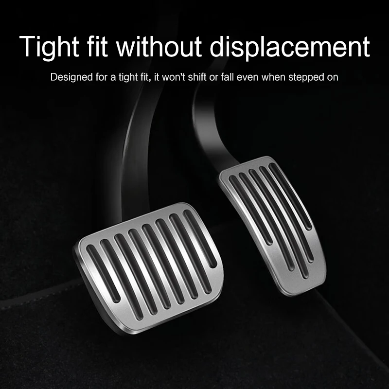 HUWEI 2021-2023 Car Foot Pedal Pads Covers For Tesla Model 3 Y Accessories Litchi Grain Anti-sAluminum Alloy Accelerator Brake