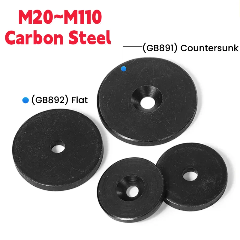 Black GB892/GB891 M20 M22 M25 M28 M30 M32 M35 M38~M110 Carbon Steel Shaft End Locking Rings Retaining Ring Gasket Flat Washer