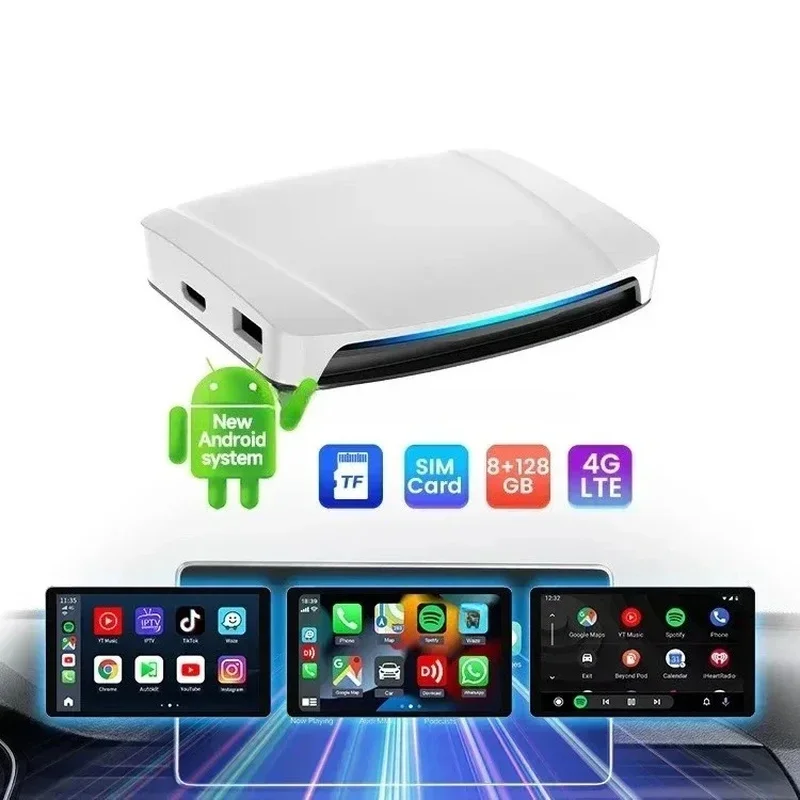 Carlinkit Android Smart Ai Box 8GB 128GB USB Two Port Use Keyboard Wifi Tbox Uhd Carplay Video Media For Youtube