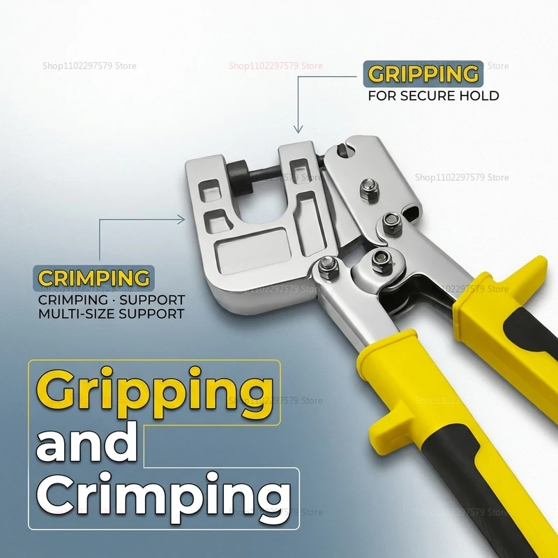 Metal Stud Crimper Aluminum Alloy Punching Pliers Double Handed Keel Tool for Fastening Drywall Ceiling Frame Wall Construction