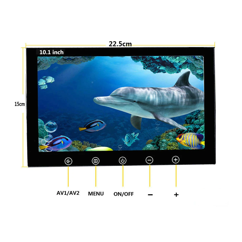 10 Inch Monitor Underwater Fishing Video Camera Fish Finder IP68 Waterproof 38 LEDs 360 Degree Rotating Camera 20/50/100m Cable