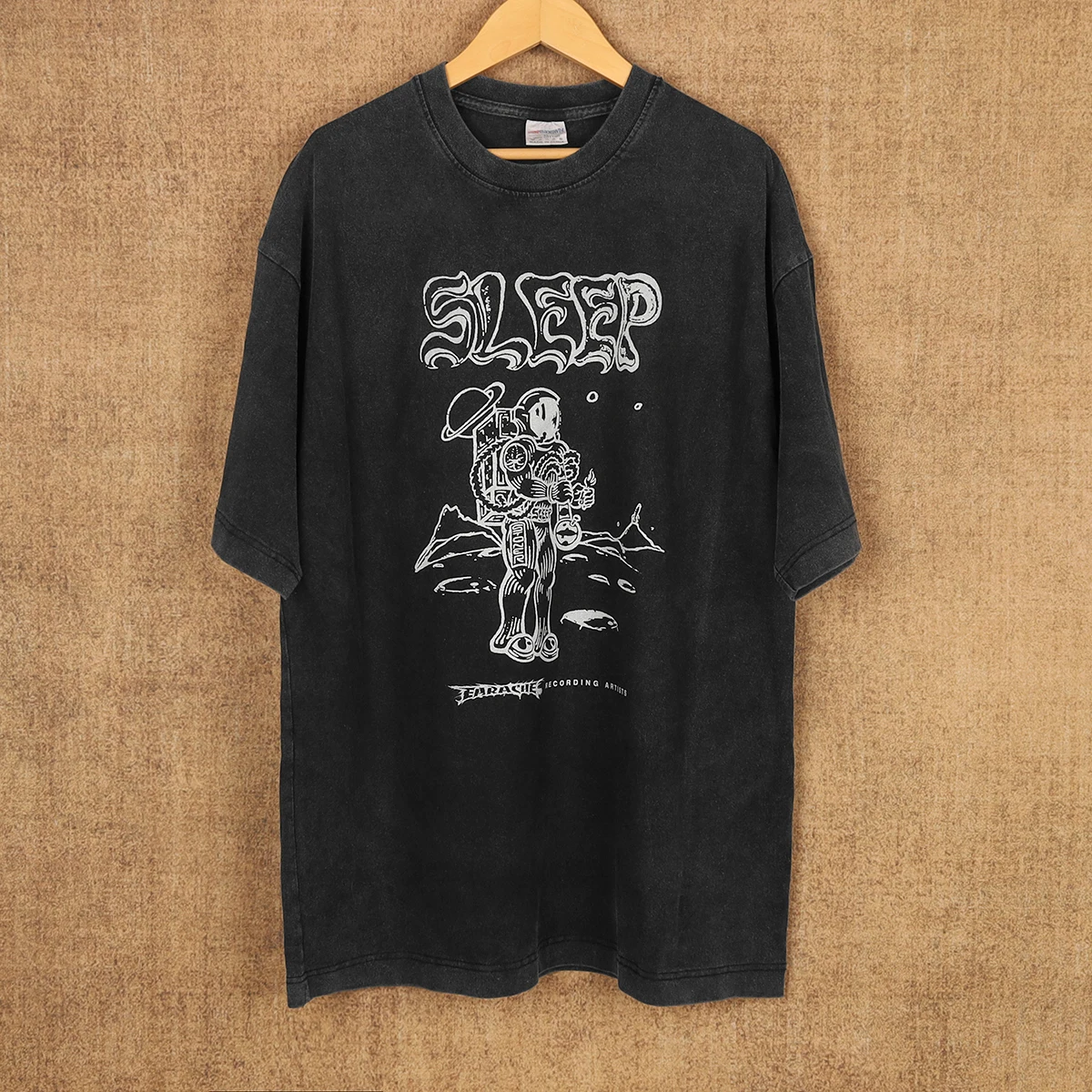 Sleep T-Shirt Earache Records Stoner Rock Metal Om Cathedral Earth High On Fire Bad Taste Washed  Cotton Men's Short Loose Shirt
