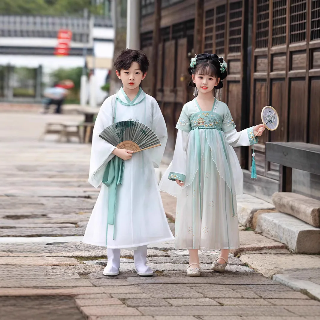 Hanfu Girls' Tang Style New Boys' Chinese Style Ancient Costume Children's Dress Summer Chinese Style Stage Performance Costumes