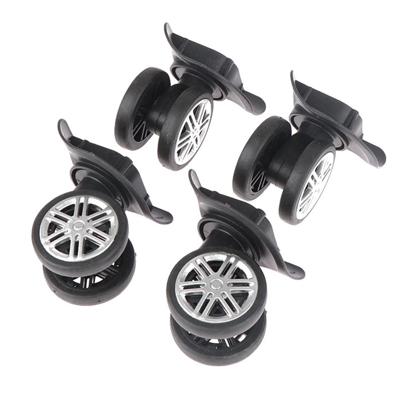 2pairs Luggage Wheels Repalcement Trolley Case Pulley Accessories Suitcase 360 Degree Swivel Wheels Caster for Luggage Repair