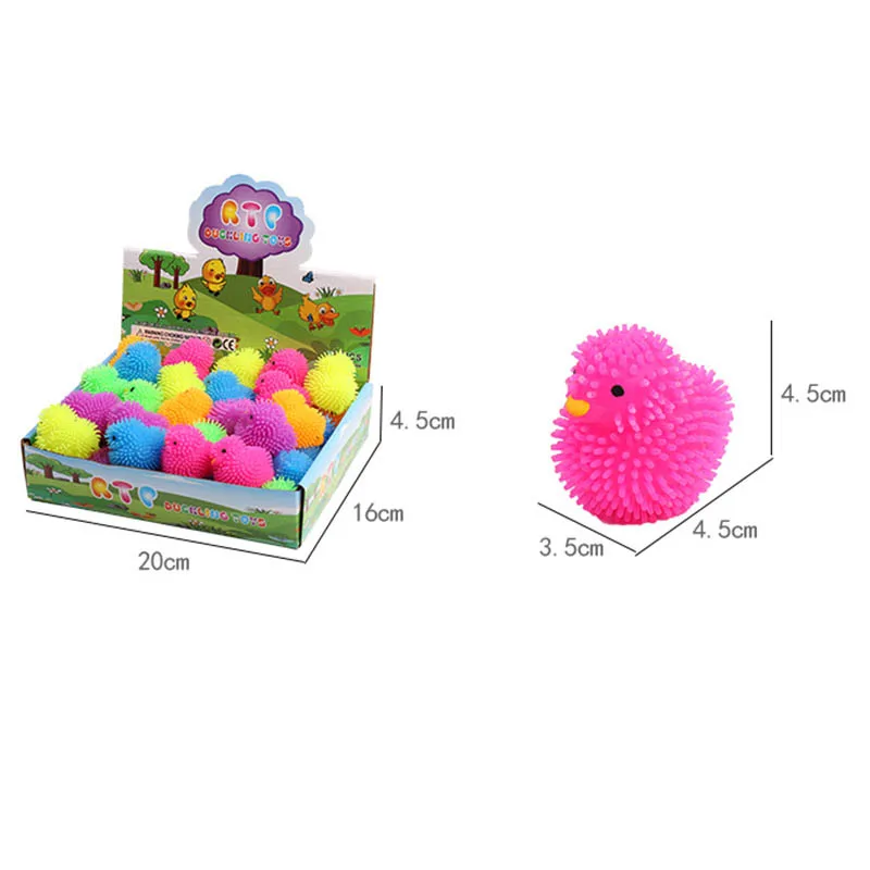 Novidade crianças brinquedo brilhante bonito mini tpr pintainho bola espetada macio bolas saltitantes fidget engraçado alívio do estresse eletrônico piscando brinquedo
