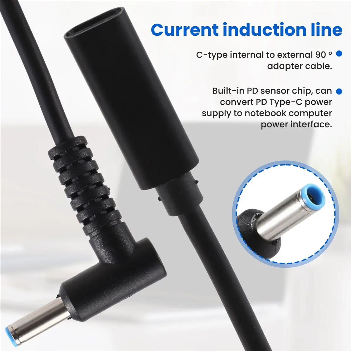 High-quality PC accessories in Stock USB Type C Female to HP4506 Male 90° Adapter Cable 4.5X3.0mm Plug