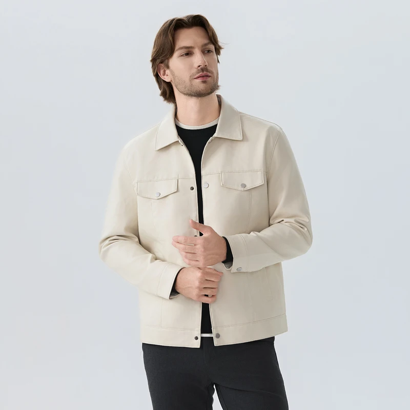 

Новая мужская куртка из искусственной кожи, мужские модные высококачественные пальто, мужская кожаная куртка в роскошном стиле, мужская деловая тонкая повседневная куртка