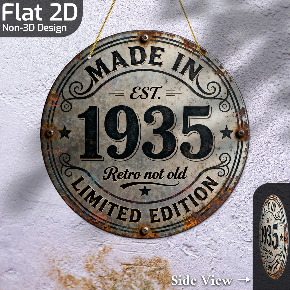 2D Flat - 1pc Vintage Metal Aluminum Decorative Sign , Starting from 1935 - a Classic Vintage Spirit from 1935
