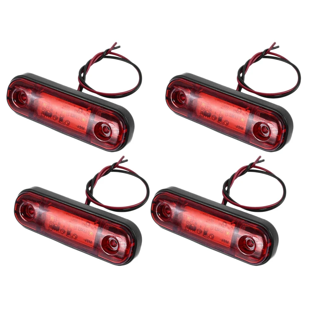 

4X Красный, 3x3,4 дюйма, боковой маркер, лампа для грузовика, прицепа, Задний сигнал, индикатор освещения RV, водонепроницаемый, 12-24 В