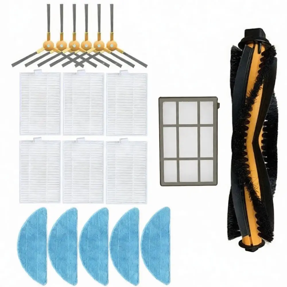 For ABIR X6 X8 Robot Vacuum Spare Parts Set Roller Brush Side Brush Mop Rag Primary Filter Cleaning Maintenance Tools