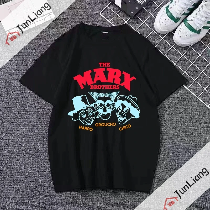 Marx Brothers T-Shirt  Cartoon Casual Funny Aesthetic Camise Print Summer Clothes for Women Men Clothing