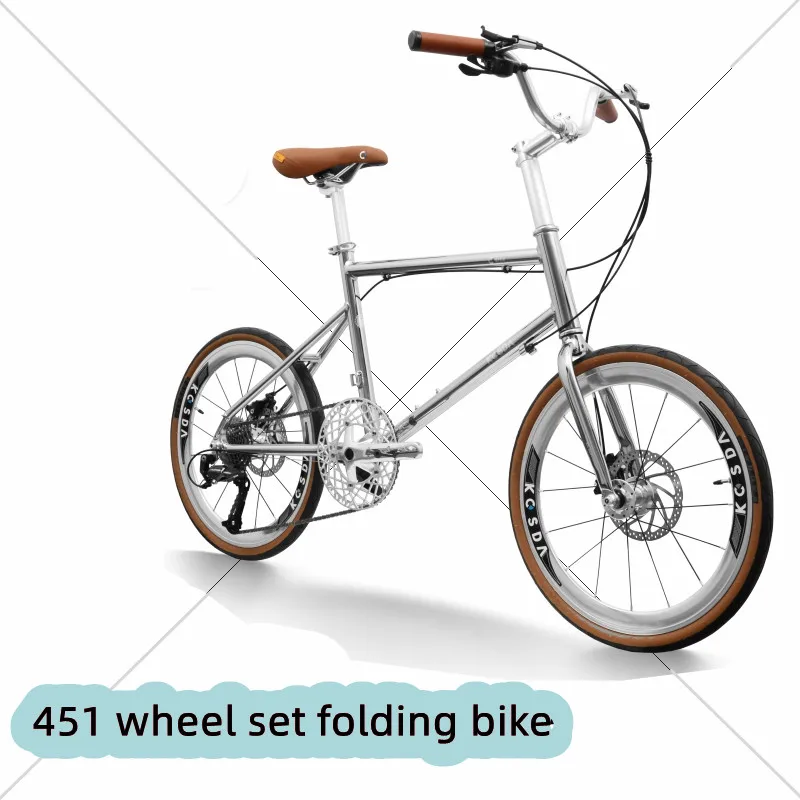 Vintage 451 Wheelset Road Bike Small Wheel Bicycle Bearing Wheels 9 Speed Retro City Bikes For Adult  Electroplated Frameset