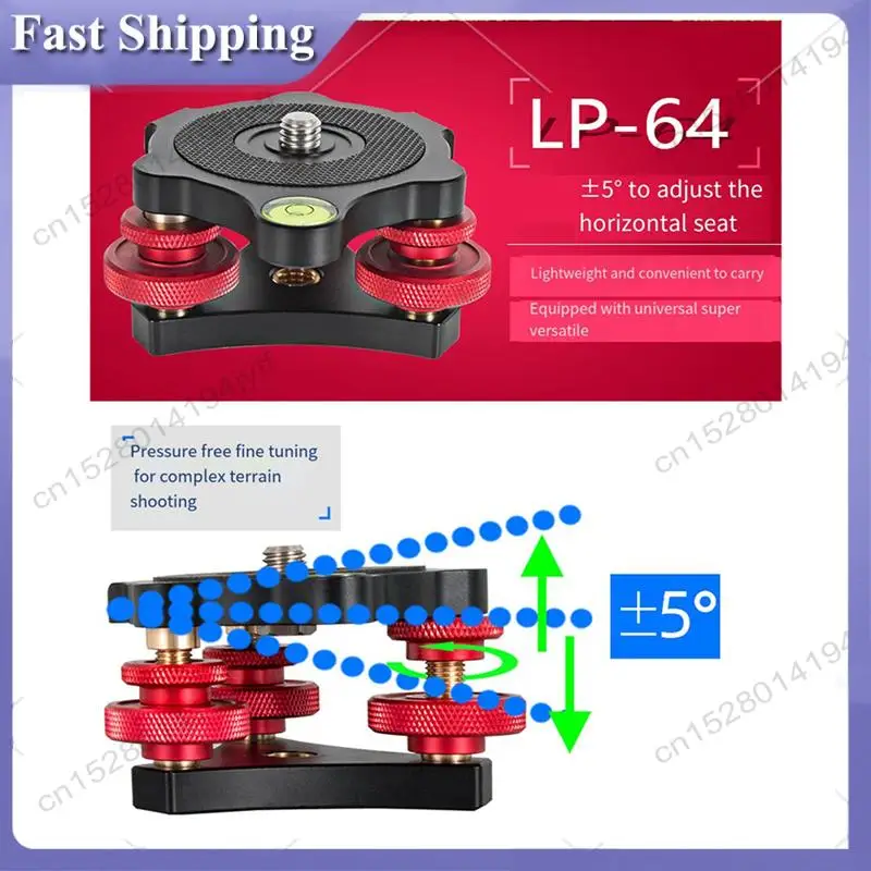 

-ABDH 3X Основание выравнивания штатива Регулировочное основание выравнивателя Пластина уровня панорамирования Основание стола регулировки камеры DSLR