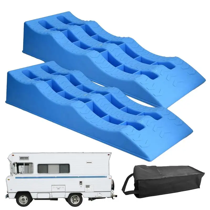 

2PCS Camper Trailer SUV Car Wheel Chocks, Leveler, Stabilizer On Uneven Ground- Great For Leveling And Raising Auto