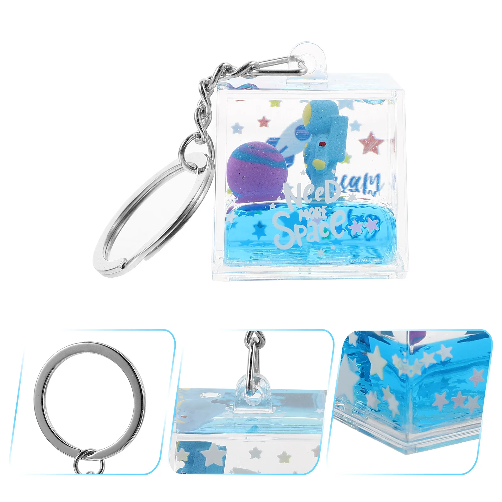 

1pc Astronaut Liquid Quicksand Pendant Keychain Compact Portable Charm For Keys Backpack Handbag Decoration Gift Idea Friend