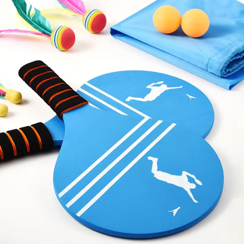 Stress-relief Game Premium Wood Beach Badminton Racket Set Fun Outdoor Sports Toy for Kids Adults Family Parties Yard Beach