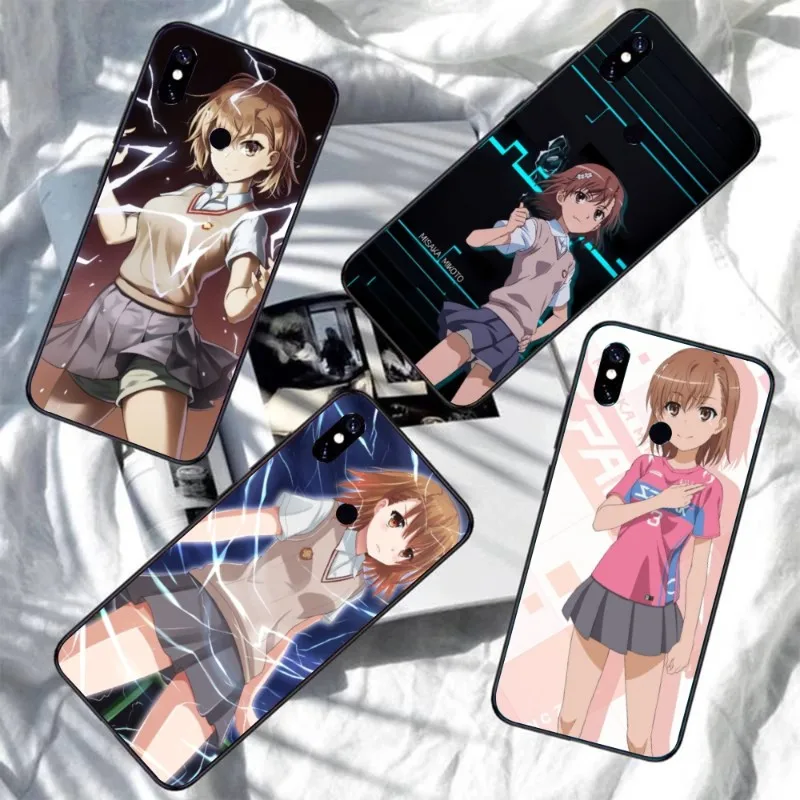 Anime Misaka Mikoto Phone Case for Xiaomi Redmi Note 12 11 10 9T 8 7 Pro 9 9A 9C 8 Black Soft Phone Cover Funda