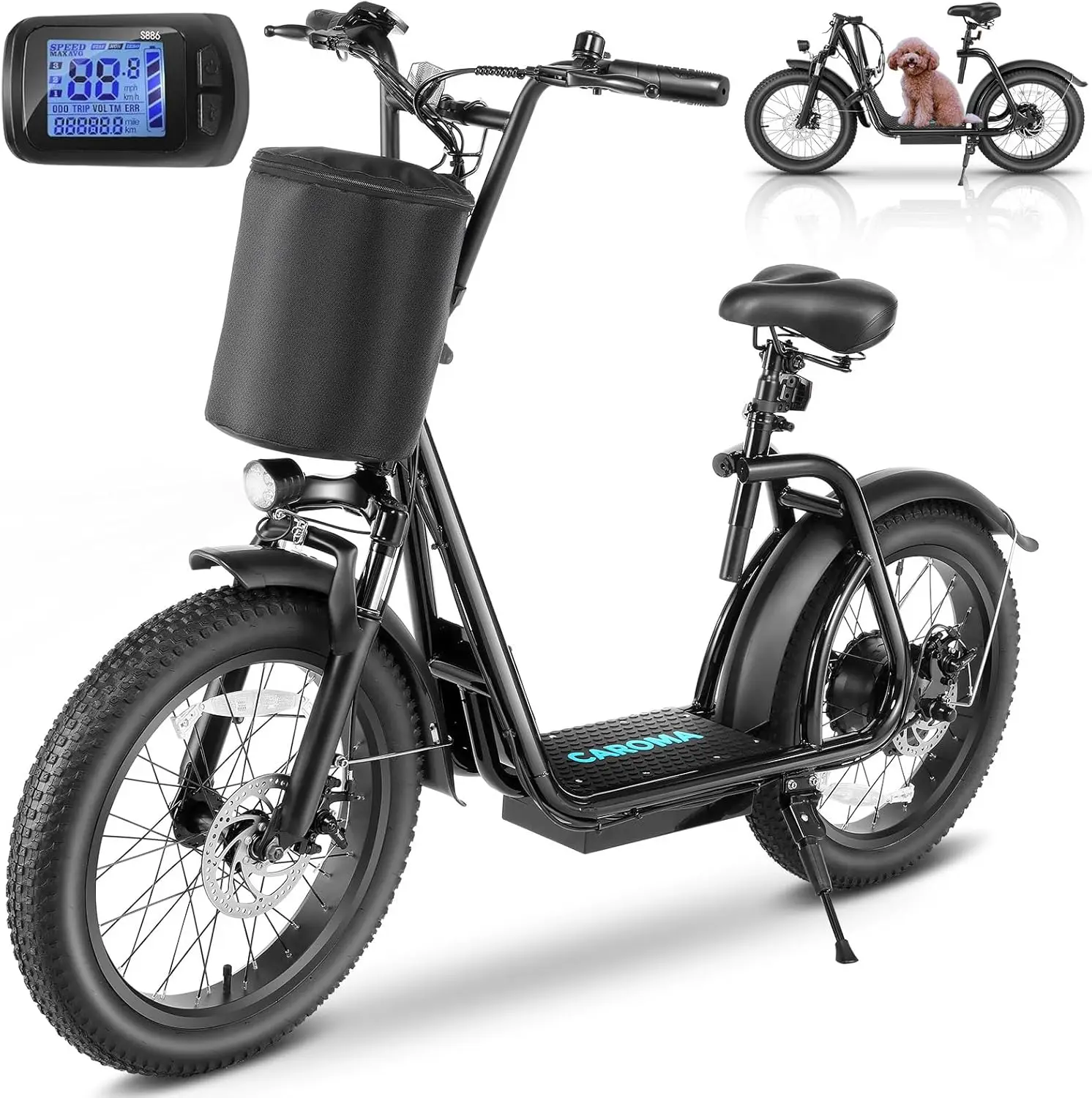 Peak 819W Adult Electric Scooters, 500Wh Battery, 30 Miles Range, 20