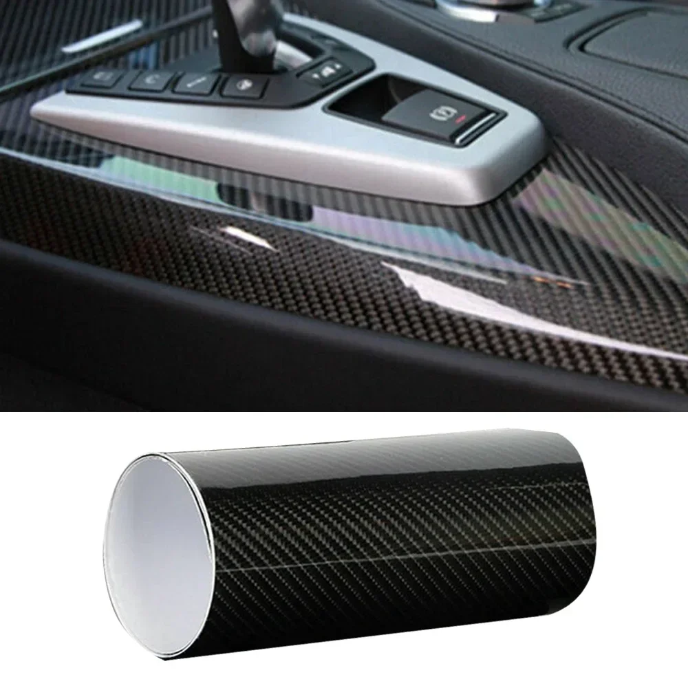 7D Glossy Waterproof Carbon Fiber Vinyl Car Wrapping Film Sticker Decal 30 X 152cm Auto Decal Paper Car Styling Wrap NEW