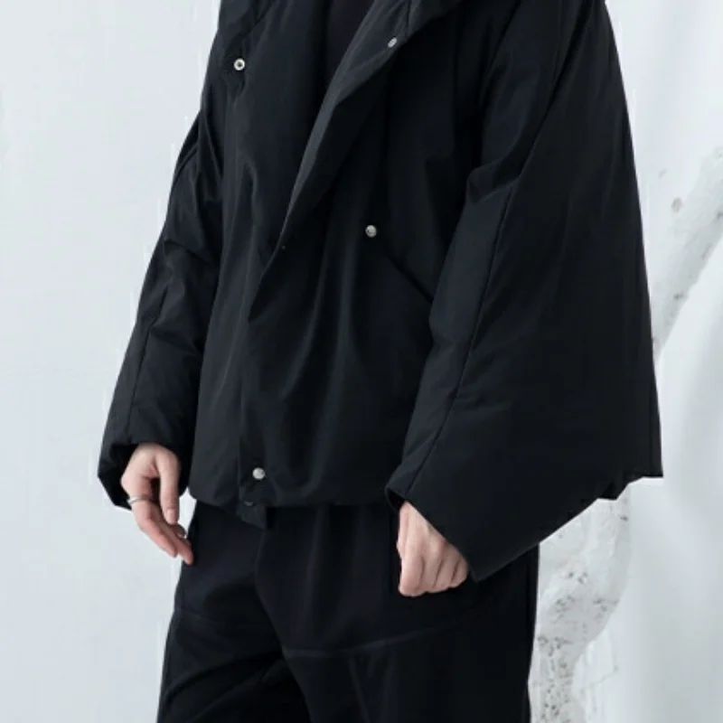 2025 nuevo abrigo cálido de invierno con capucha para mujer estilo francés algodón negro bolsillos chaqueta gruesa pantalón corto Casual prendas de vestir exteriores