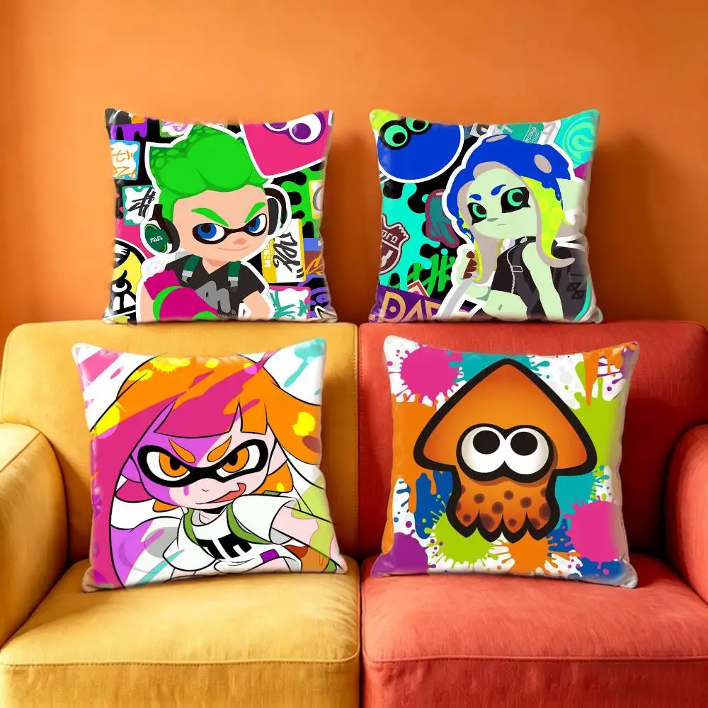Game S-SplatoonS  Pillow Case Sofa Living Room for Bedroom car Headboard Backrest Cushion Square Cushion Nap Time