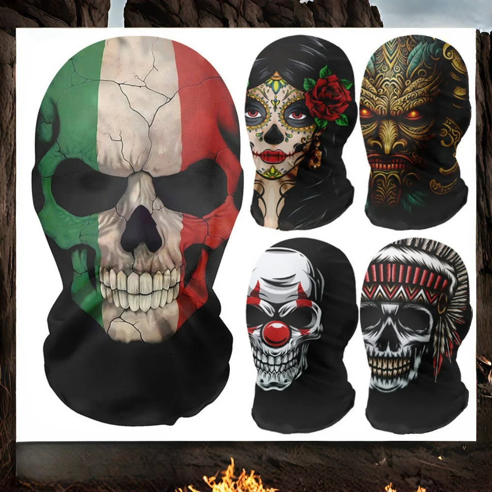 

Маска на все лицо в европейском и американском стиле с головой скелета орла волка, тюрбан, маска на Хэллоуин, модный дизайн