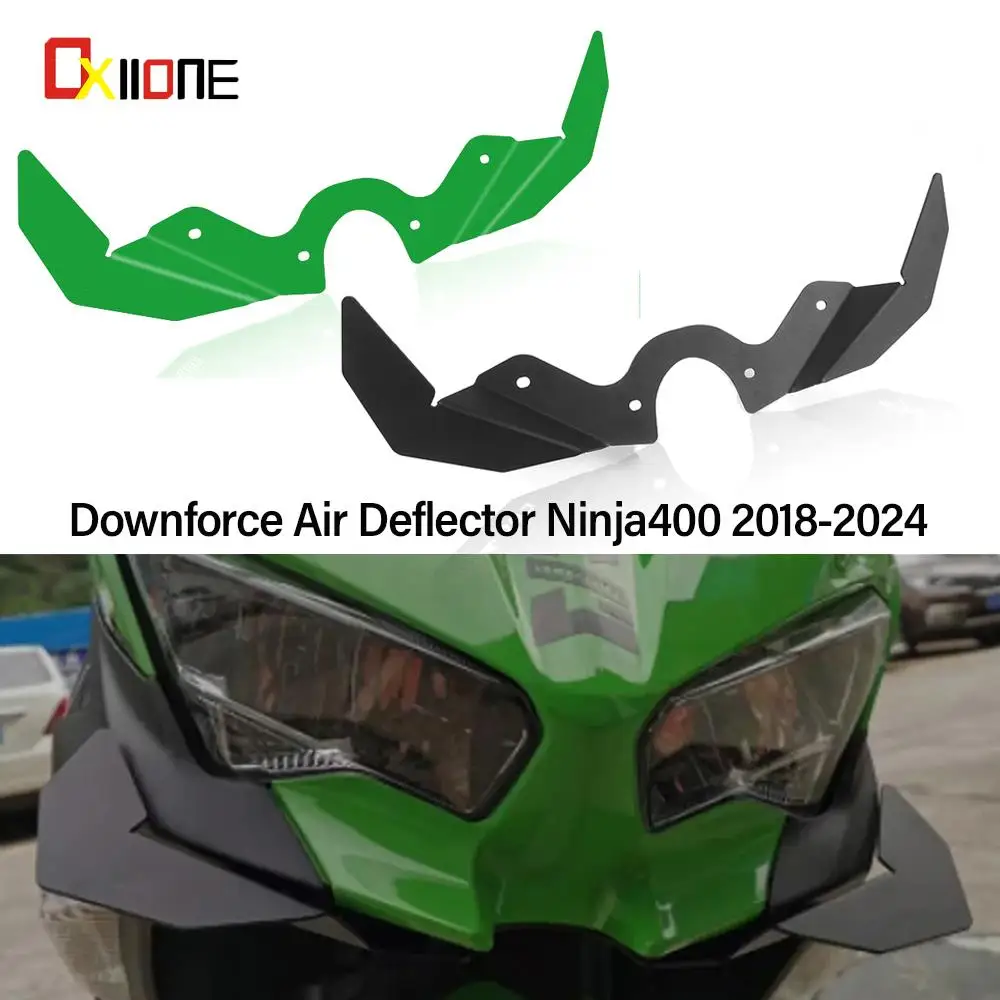 

For Kawasaki Ninja 400 2018-2024 New Motorcycle Accessories Front Fairing Pneumatic Wing Lets Tip Downforce Wings Air Deflector