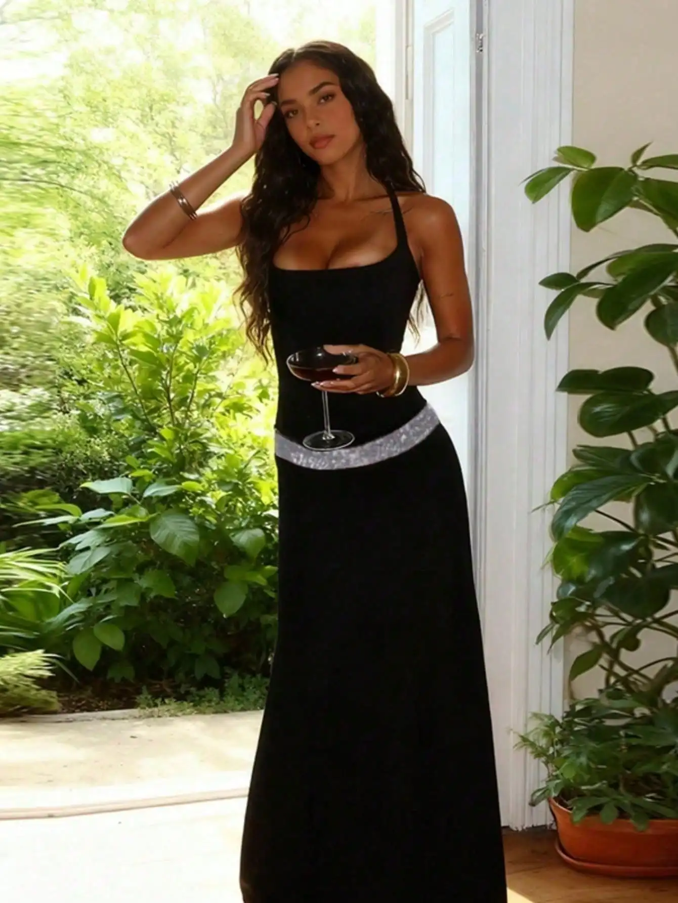 Nouvelle robe de soirée sexy - Robe longue moulante coupe ajustée pour les fêtes et les événements