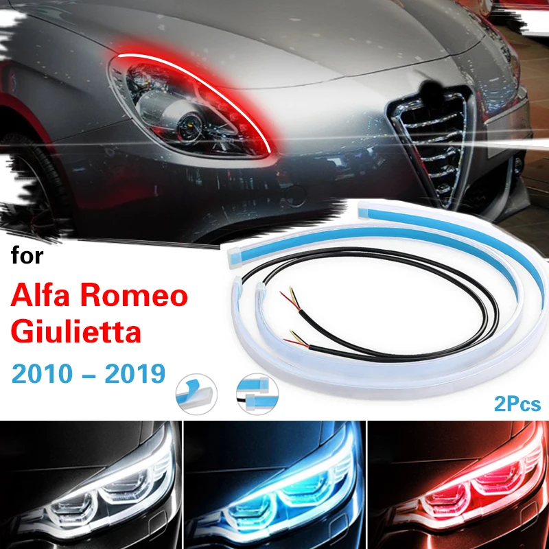 

12V Led DRL Daytime Running Lights Flexible Turn Signal Brake Side Lights Headlights Strip For Alfa Romeo Giulietta 2010-2019